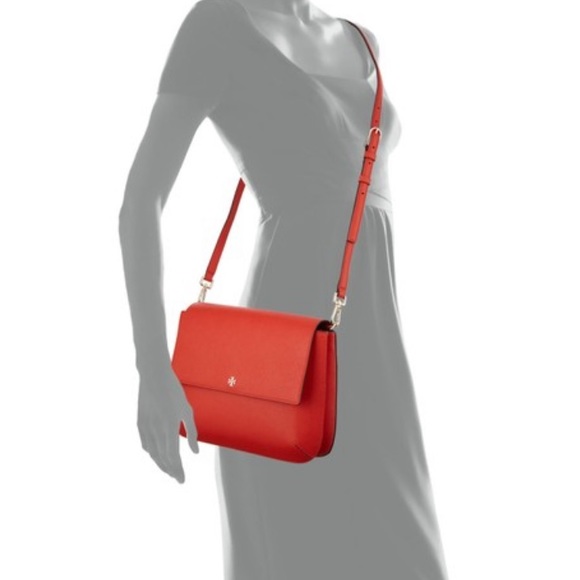 Tory Burch Poppy Orange Robinson Crossbody - Picture 2 of 8